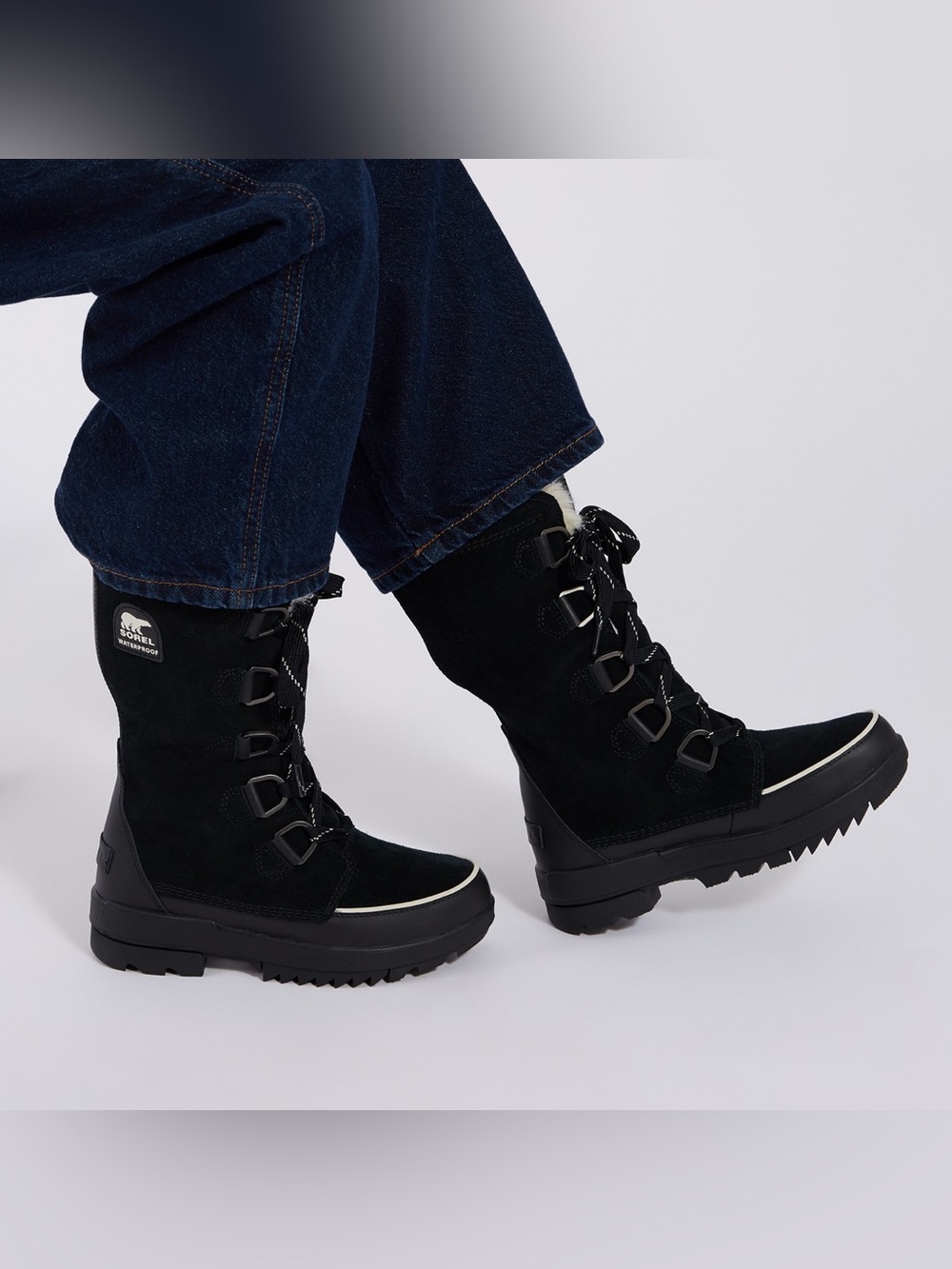 Sorel Black Faux-Fur Trim Waterproof Winter Boots NWT SZ 11